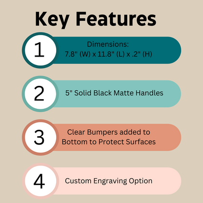 Key features image for the small slate charcuterie board: 