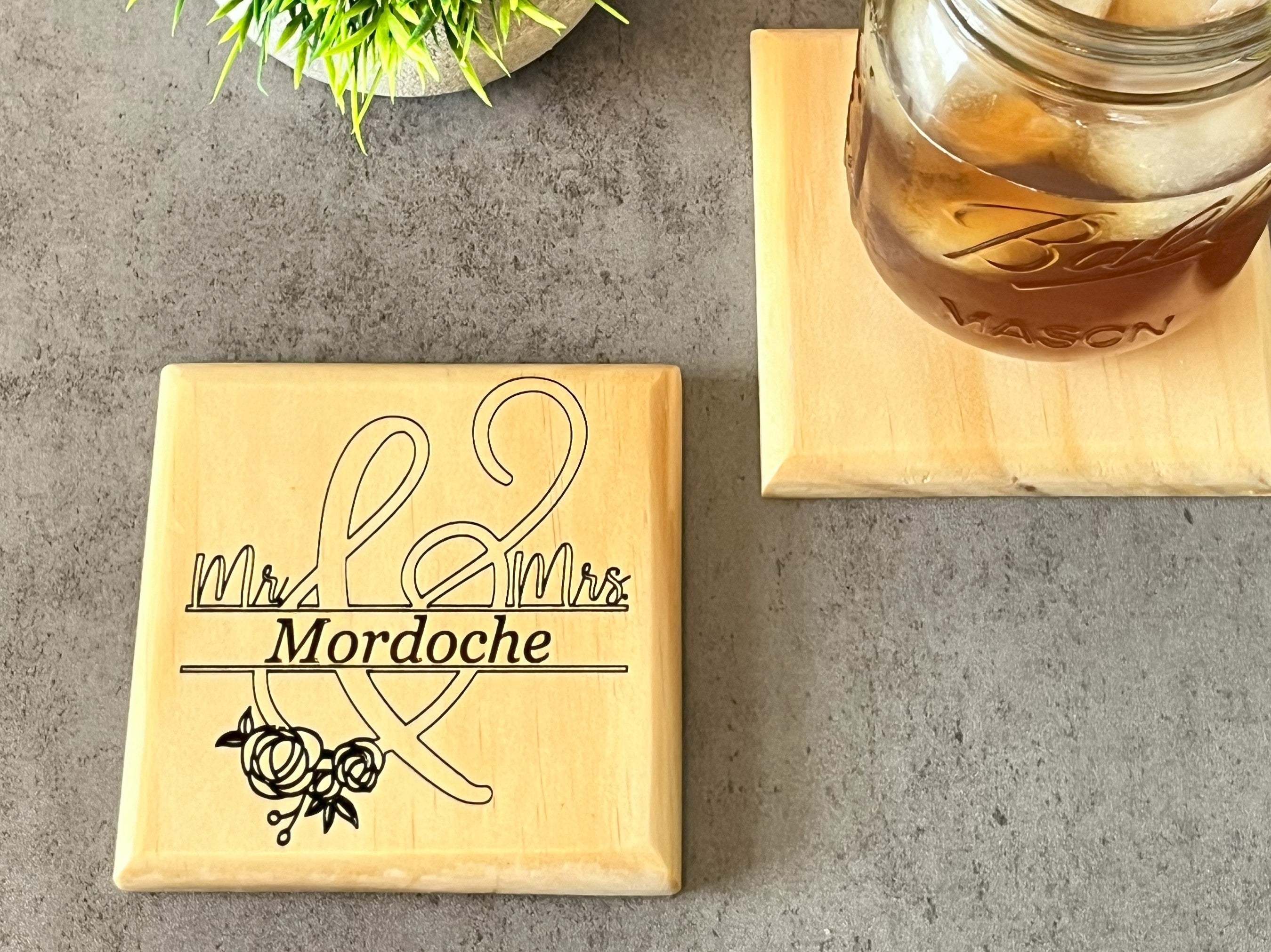 Coasters Mr &amp; Mrs Floral