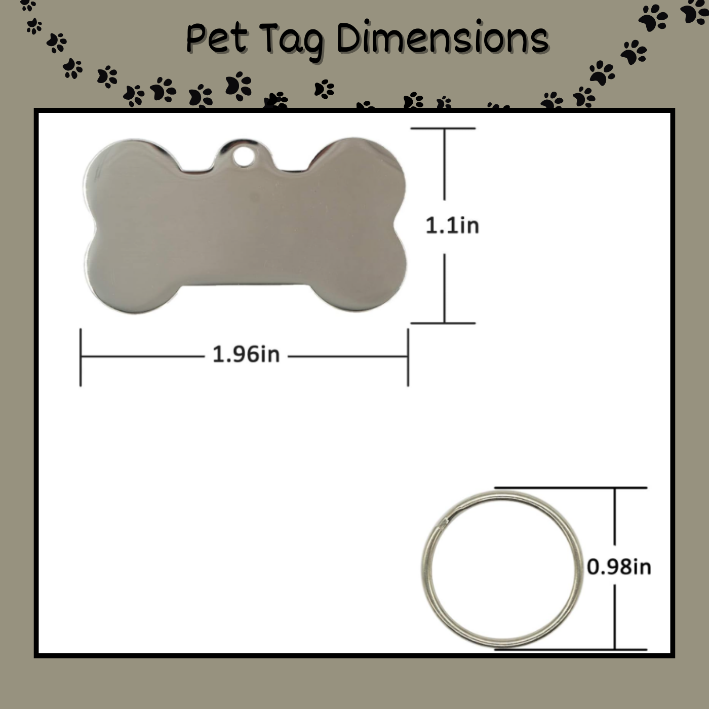 Adorable pet tag with deep engraving. Perfect for adding a cute, practical accessory.