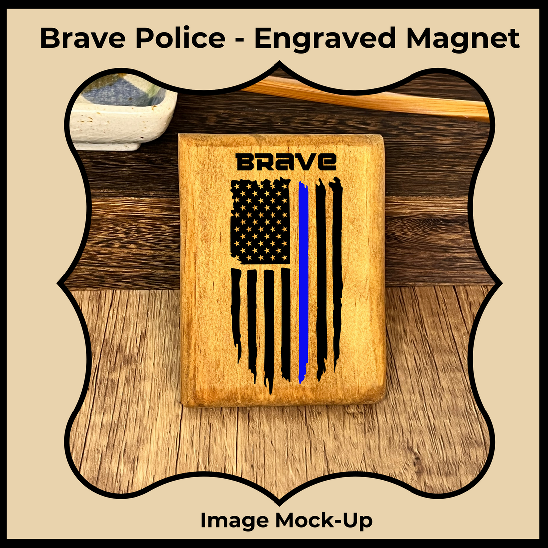 Fridge Magnet Dishwasher Magnet Engraved Wooden Magnet for Police Officers Police Family Gift for Police Chief Police Gift for Metro Police