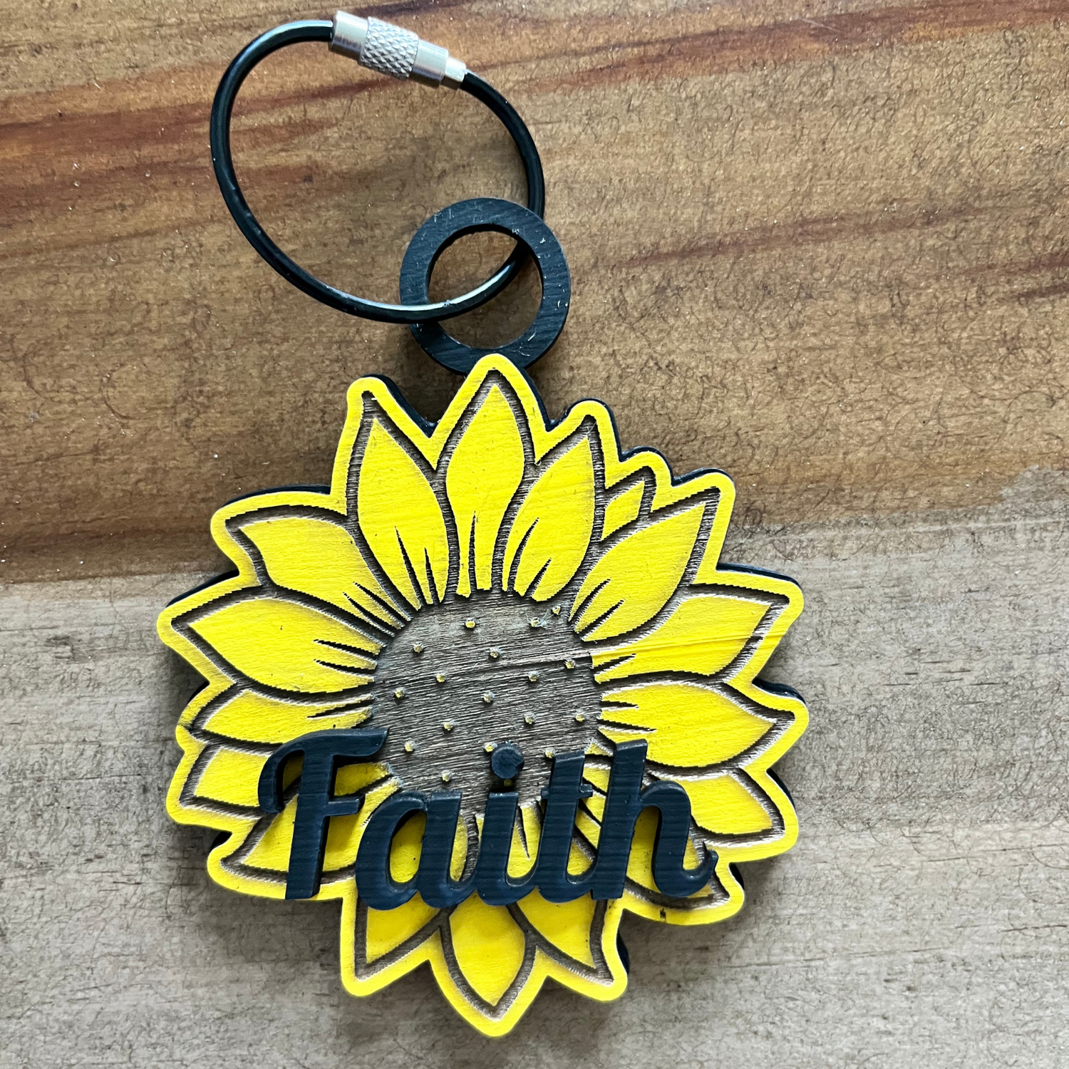 Faith Keychain Cute Christian Keychain for Women or Men Wood Engraved Wooden Keychain Laser