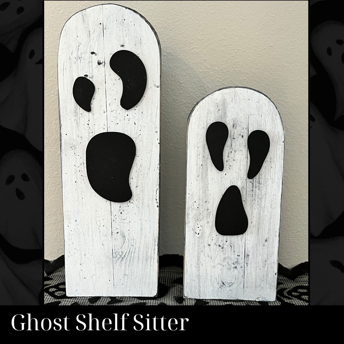 Halloween Mantel Decor - Wood Ghost Designs