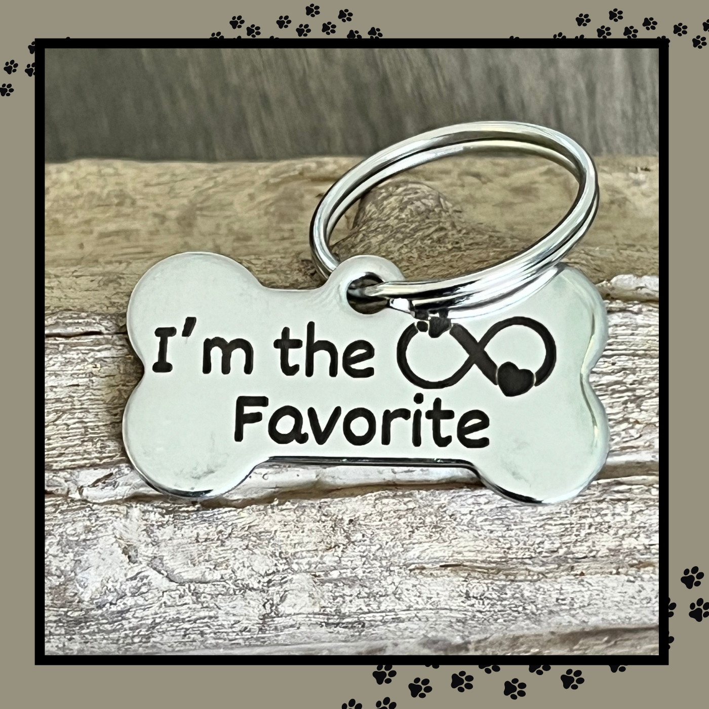 Deep engraved dog tag. Durable and personalized for lasting identification.