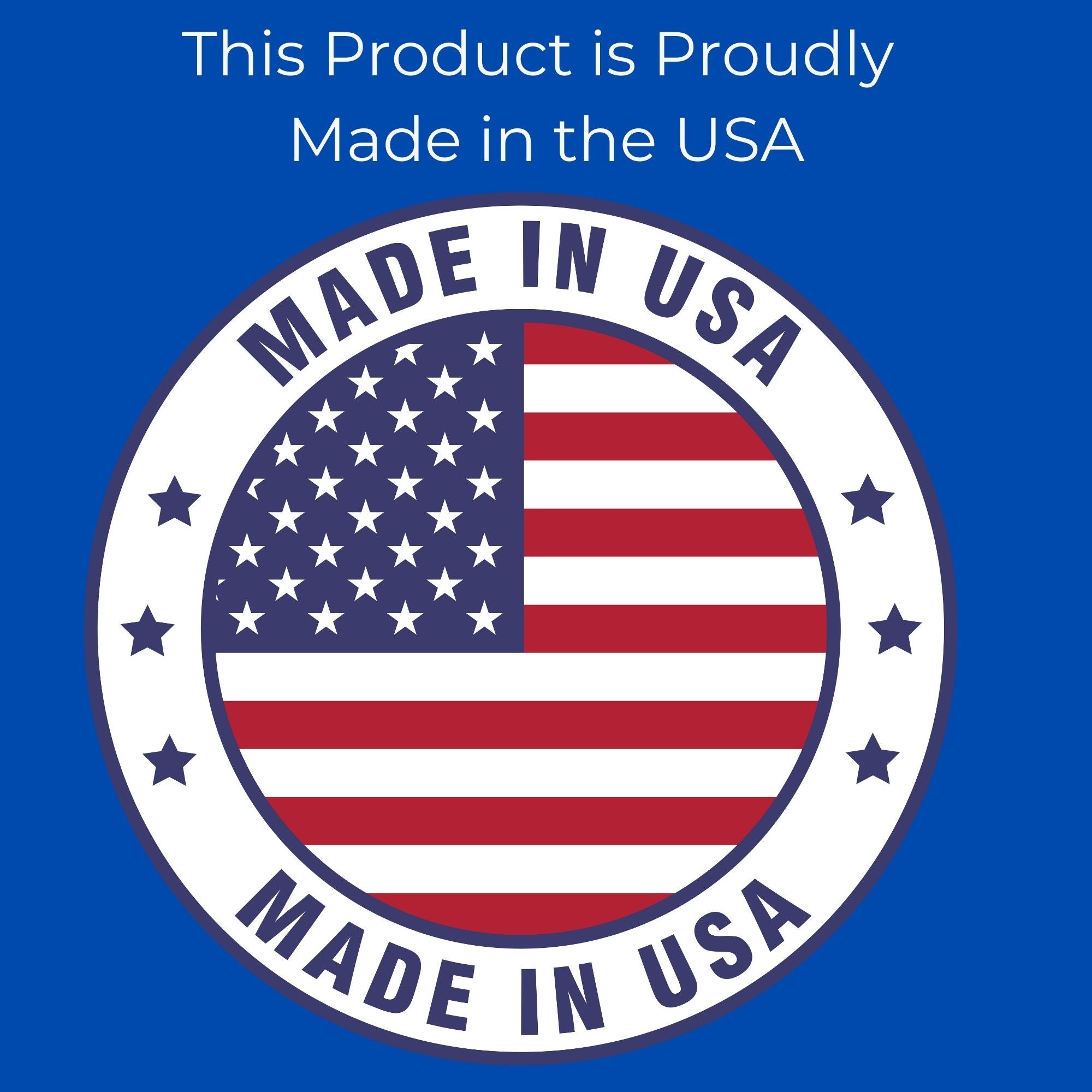 Image showing that our hand made wooden coasters are proudly made in the USA.