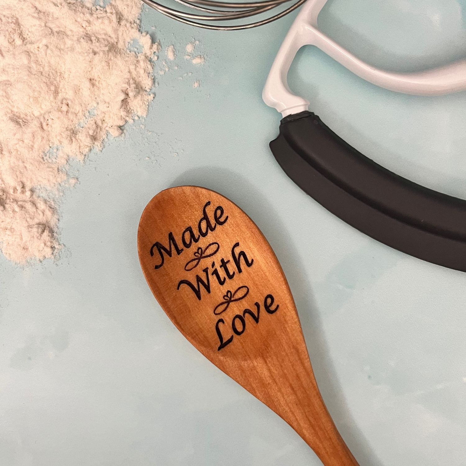 Wooden Spoon Engraved with &