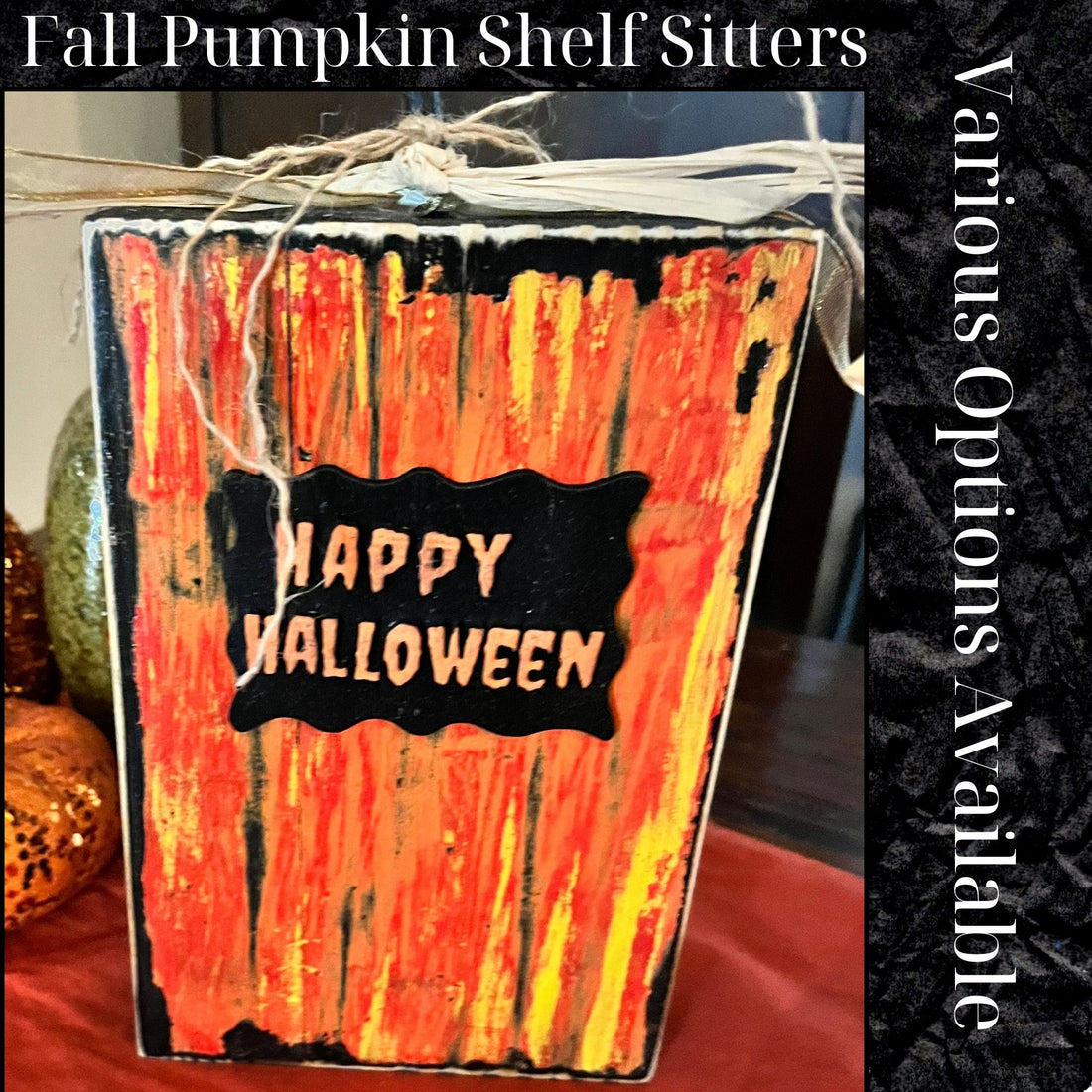 Halloween Pumpkin Decor for Mantel in several fall colors