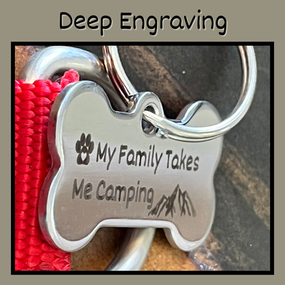 Deep engraved pet tags for your believed dog or cat! Super cute pet tag for your furry friend.