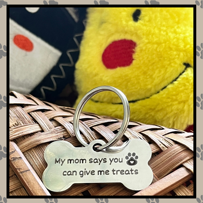 Adorable pet tag with deep engraving. Perfect for adding a cute, practical accessory.