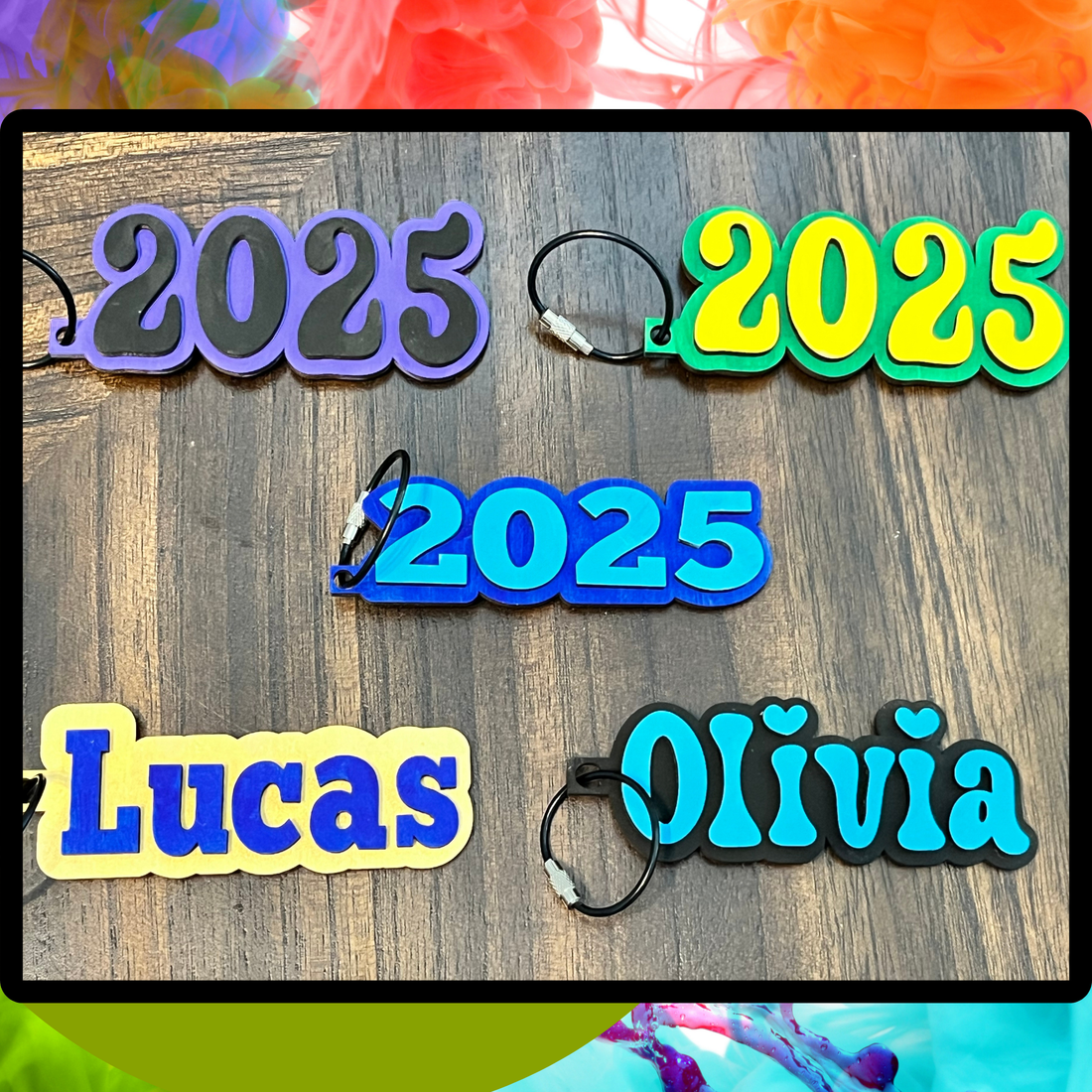 Personalized Wooden Name Keychain for Kids&