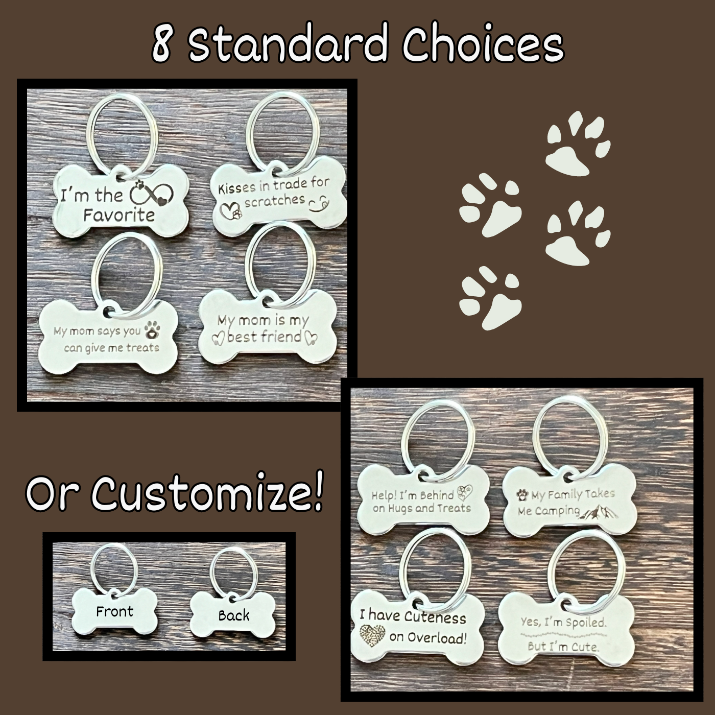 Deep Laser Engraved Pet Tag for Dog or Cat Personalized Pet Tags Custom Pet Tags