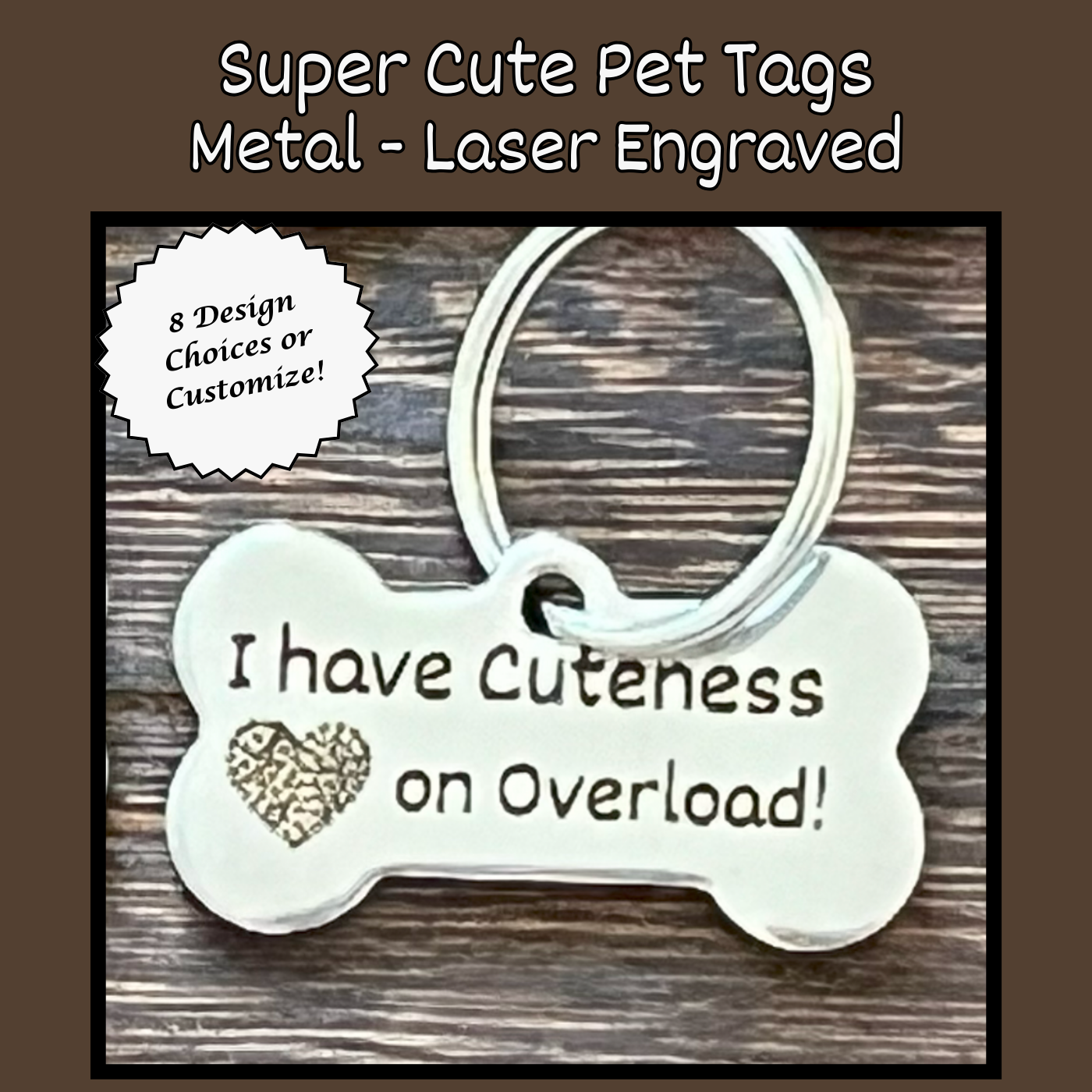 Deep Laser Engraved Pet Tag for Dog or Cat Personalized Pet Tags Custom Pet Tags