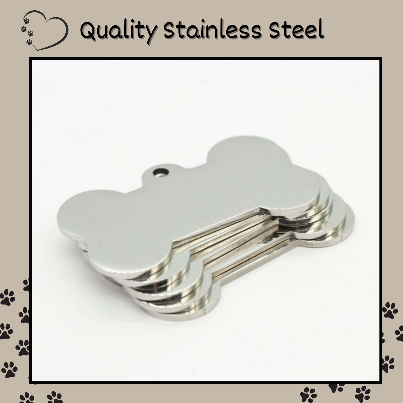 High-quality laser engraved name tag for your pet. Crisp, clear, and stylishly designed for maximum readability.