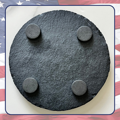 Slate Coaster Constitution American Flag Decoration - Close up image of product back side.