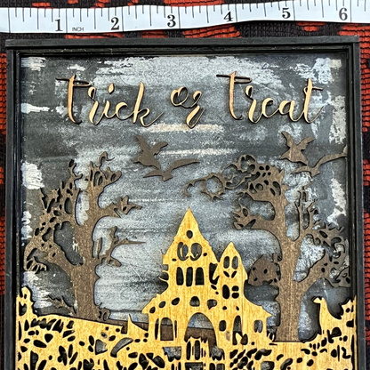 Spooky Halloween Decor layered art dimensions of 6&quot; x 6&quot;