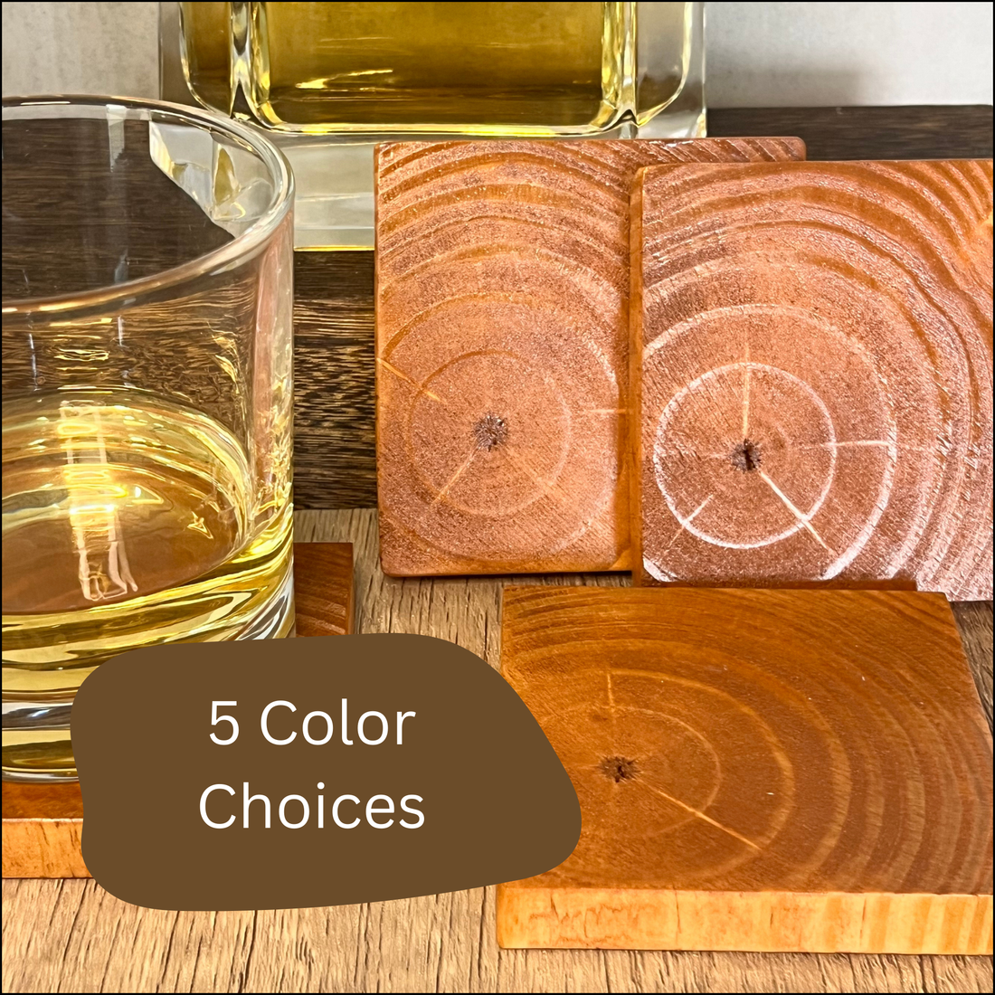 Wood Coaster Available in 5 color choices