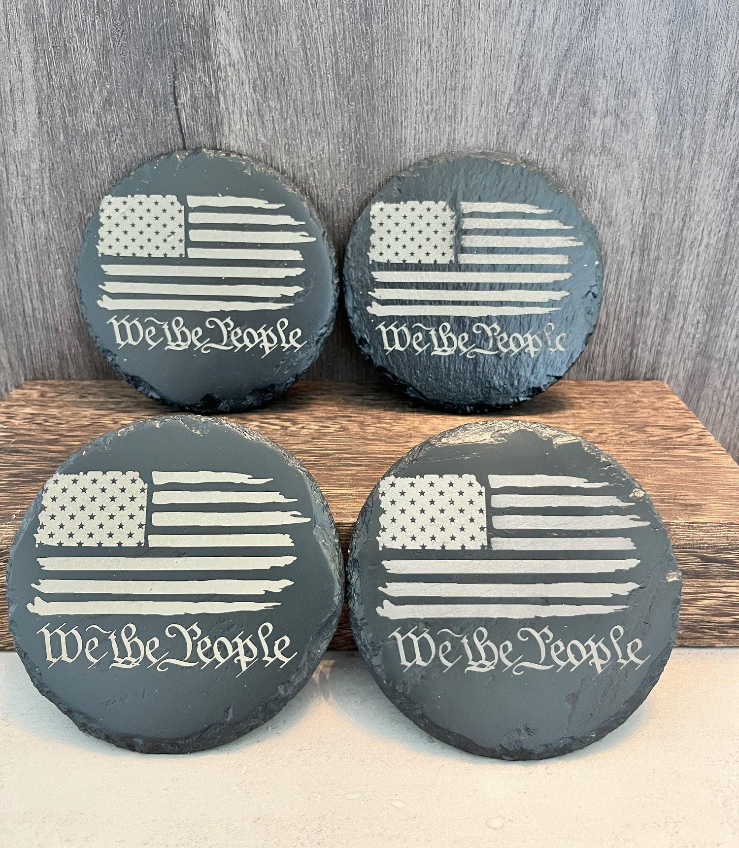 Slate Coasters US Constitution Laser Engraved Slate Coasters Engraved Military Gift Idea