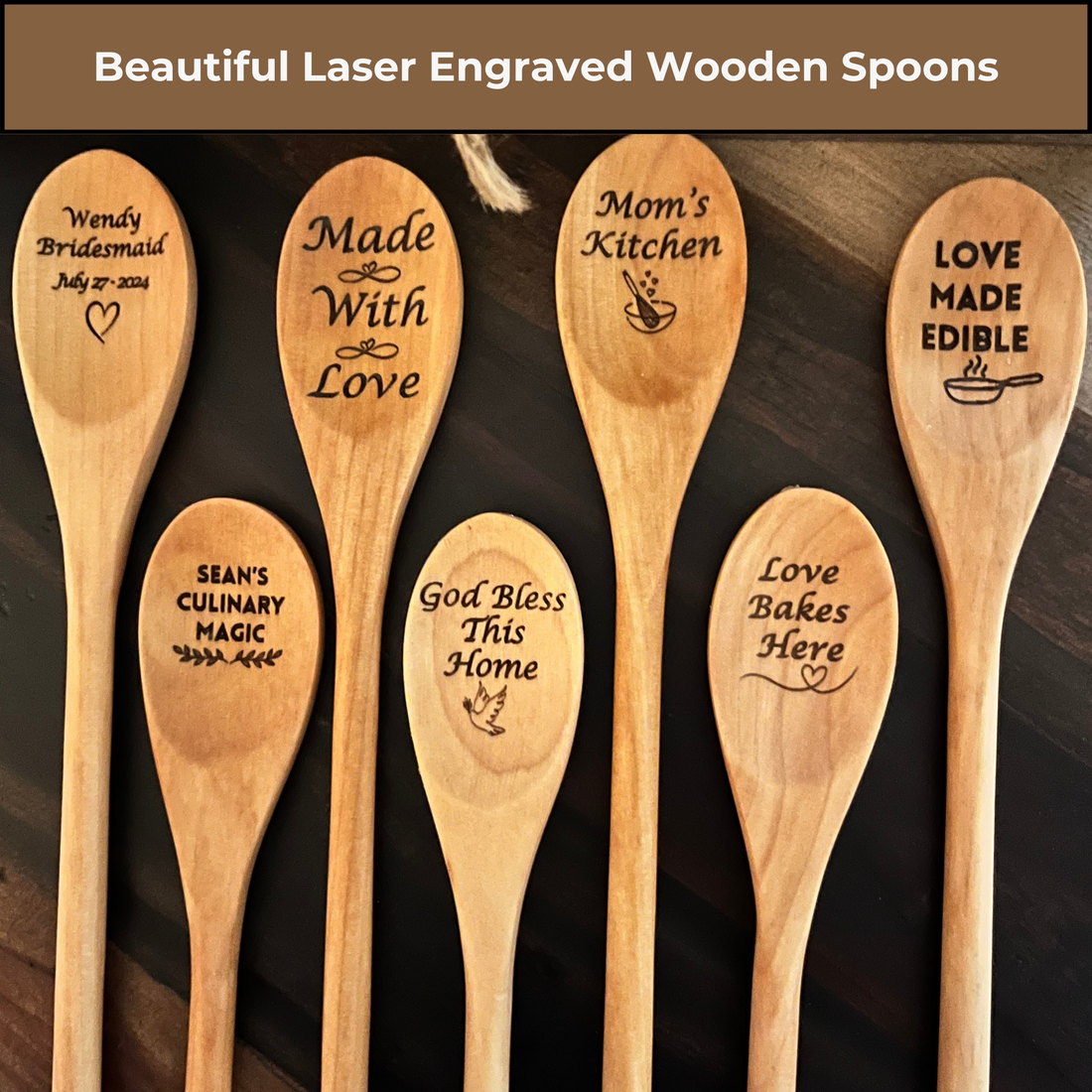Customized Wooden Spoon Engraved Spoon Gift