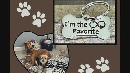 Deep engraved dog tag. Durable and personalized for lasting identification.