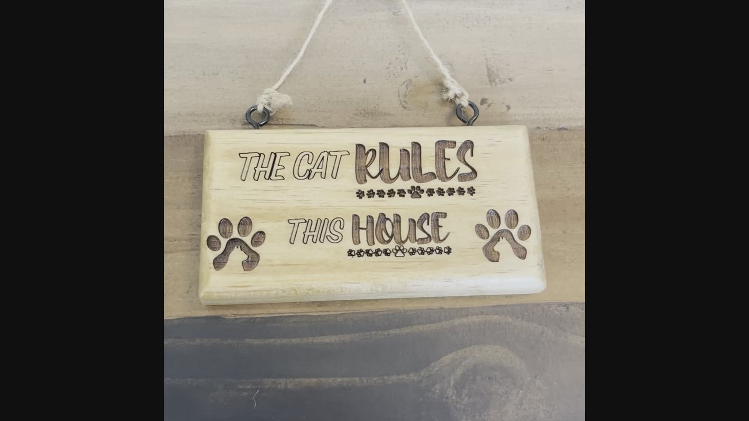 Engraved Sign - Cat Rules the House