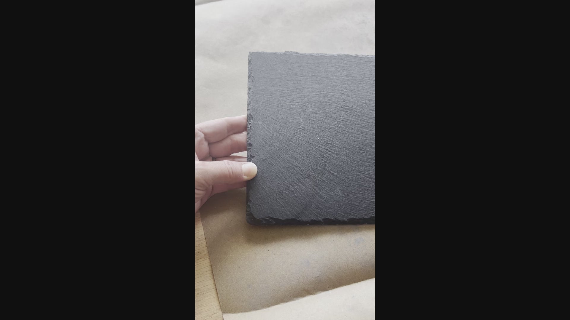 Custom Engraved Slate Charcuterie Board with Handles Product Video about how it's made.