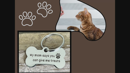 Adorable pet tag with deep engraving. Perfect for adding a cute, practical accessory.