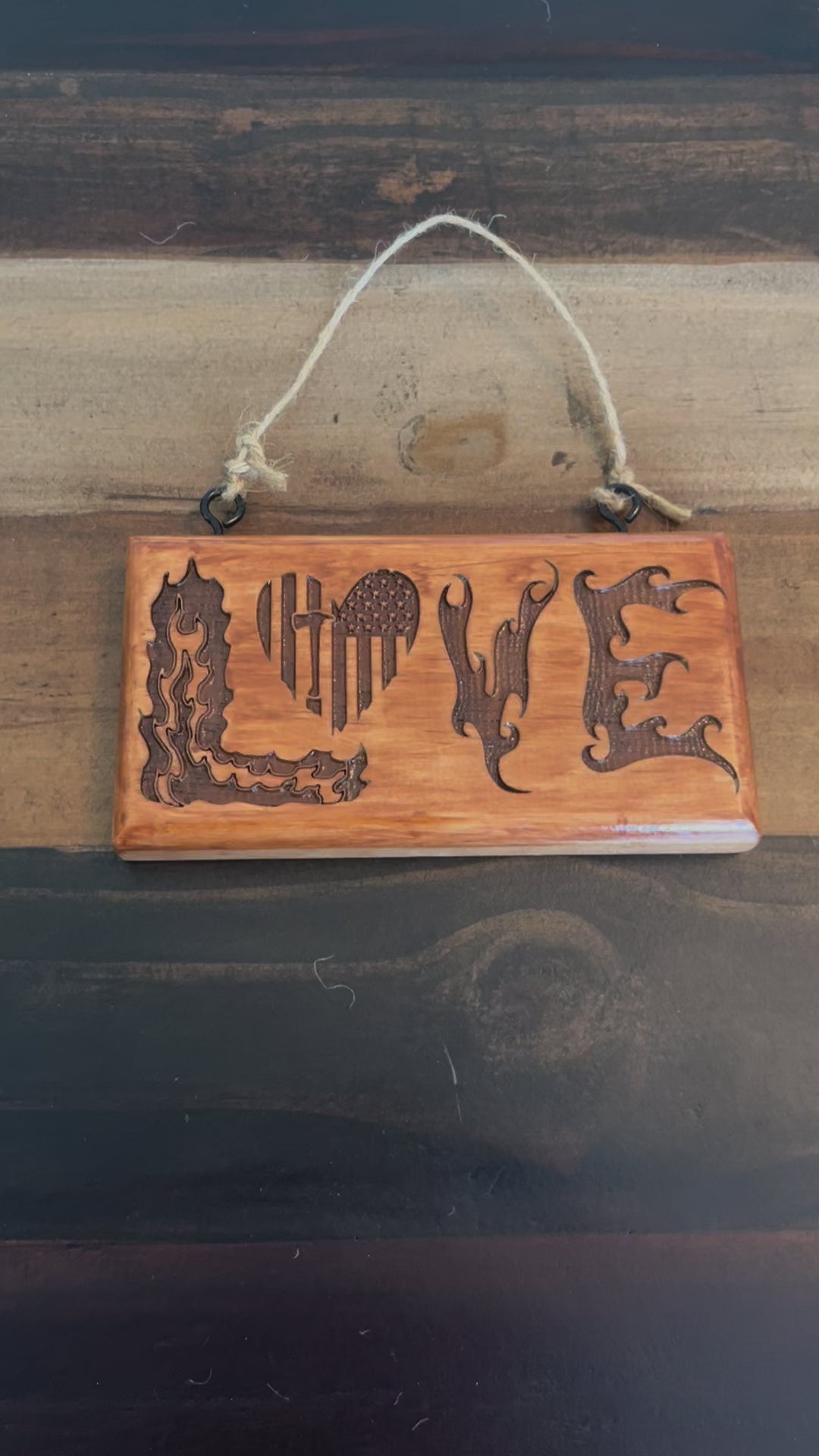 Engraved Sign - Firefighter Love