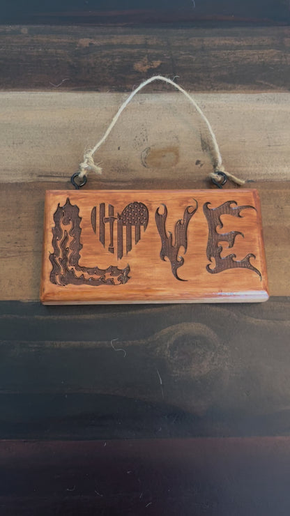 Engraved Sign - Firefighter Love