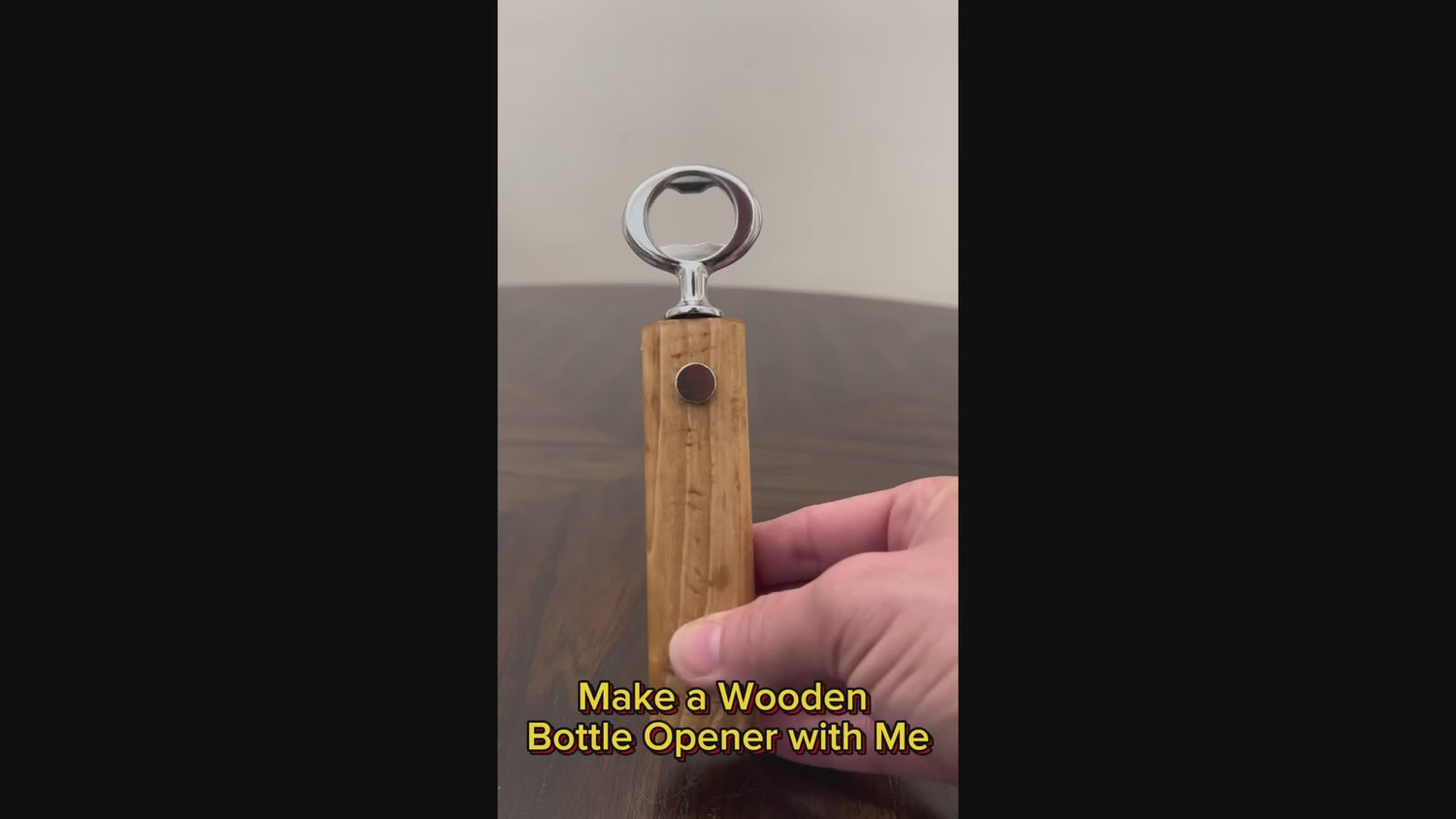 Handcrafted Wooden Bottle Opener – Customizable, Magnetized, and Wedding Favor