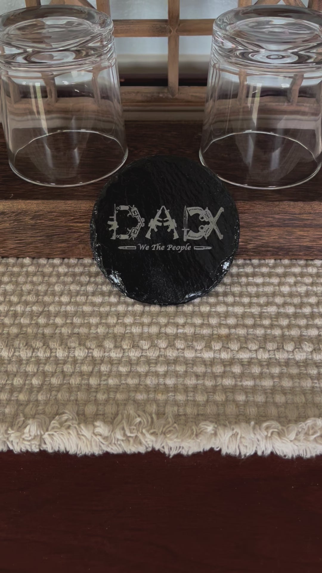 2nd Amendment Slate Coasters for Dad - Unique Gift Idea